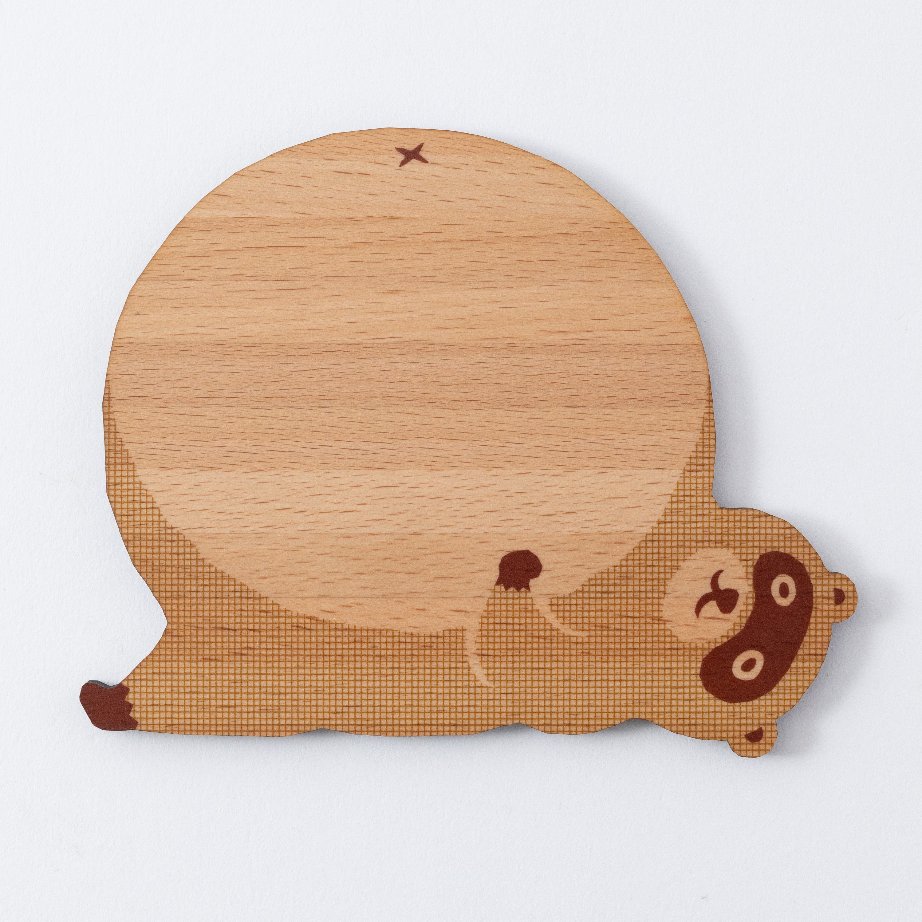 どうぶつの木製プレート＆コースター【たぬき】｜Ten＆O Art+Craft（テンアンドオー　アートクラフト）