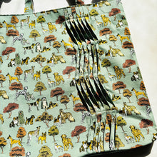 画像をギャラリービューアに読み込む, ウェーブタックトートバッグ（ブラウン・犬）｜Nikomatch（ニコマッチ）
