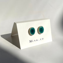 画像をギャラリービューアに読み込む, 【一点物】青緑色Petiteトルコ釉/陶器ピアス｜Misa.co（ミサコ）
