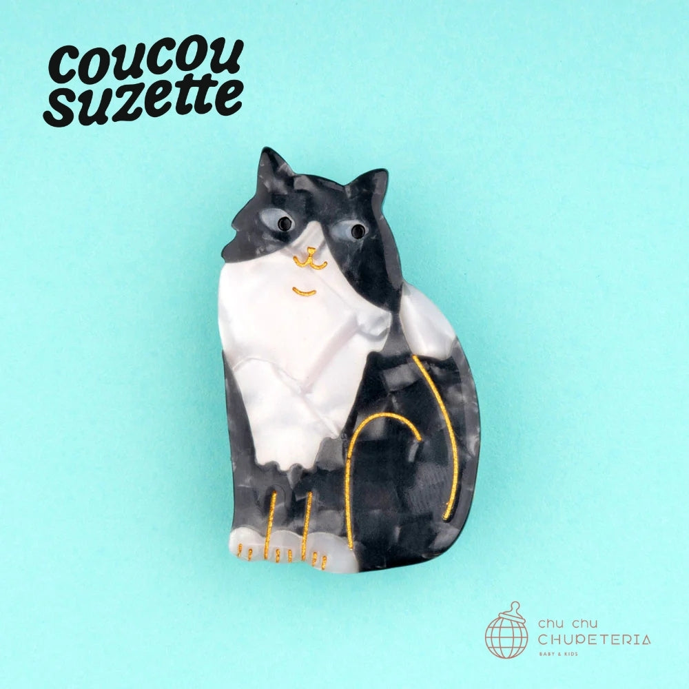 【Coucou Suzette】Black & White Cat Hair Clip｜CHUPETERIA（チュペテリア）