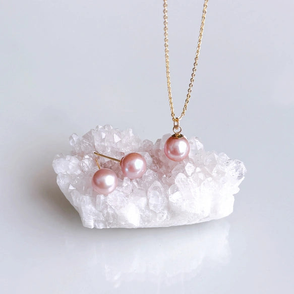 天然色ピンク淡水パールピアス/イヤリング｜SAKURA jewelry（サクラ