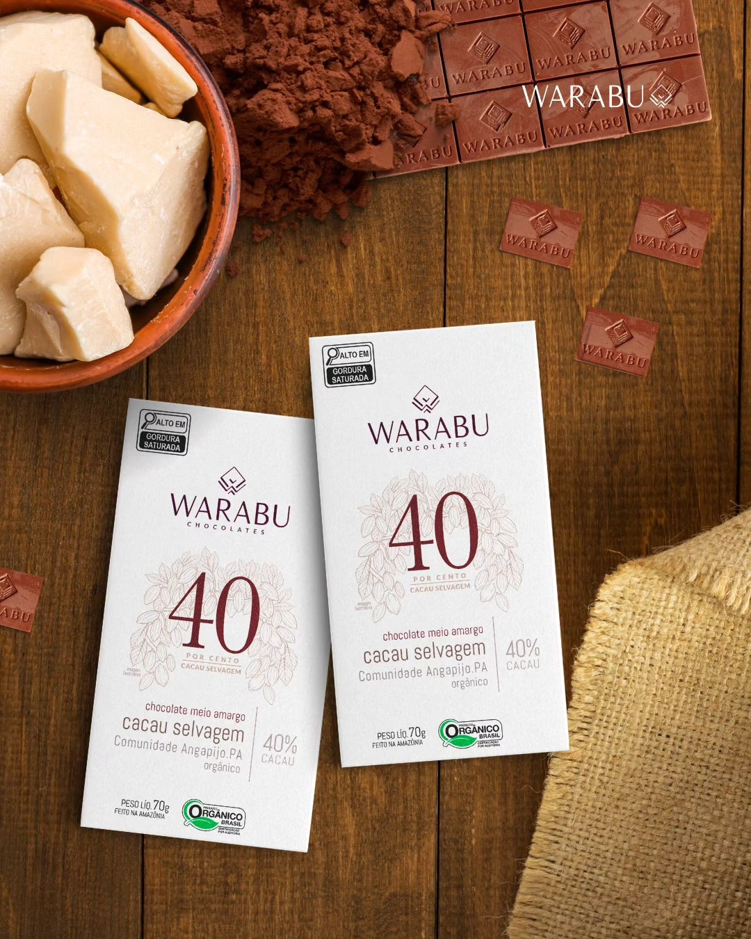 ダークチョコレートバー ワイルドカカオ  40%｜70g｜WARABU CHOCOLATES（ワラブチョコレート）