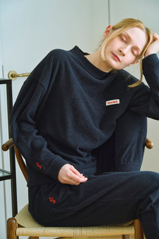 mucava 両面パイルトレーナーネイビー｜mucava（ムカバ）