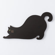 画像をギャラリービューアに読み込む, 猫雑貨・木製プレート＆コースター【ねこまみれロング　のびる・黒】｜Ten&amp;O
