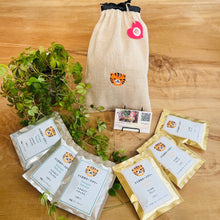 画像をギャラリービューアに読み込む, とらちゃんのオリジナル刺繍入り巾着とドリップバッグ6個セット（2種類×3個）｜とらまめロースタリー
