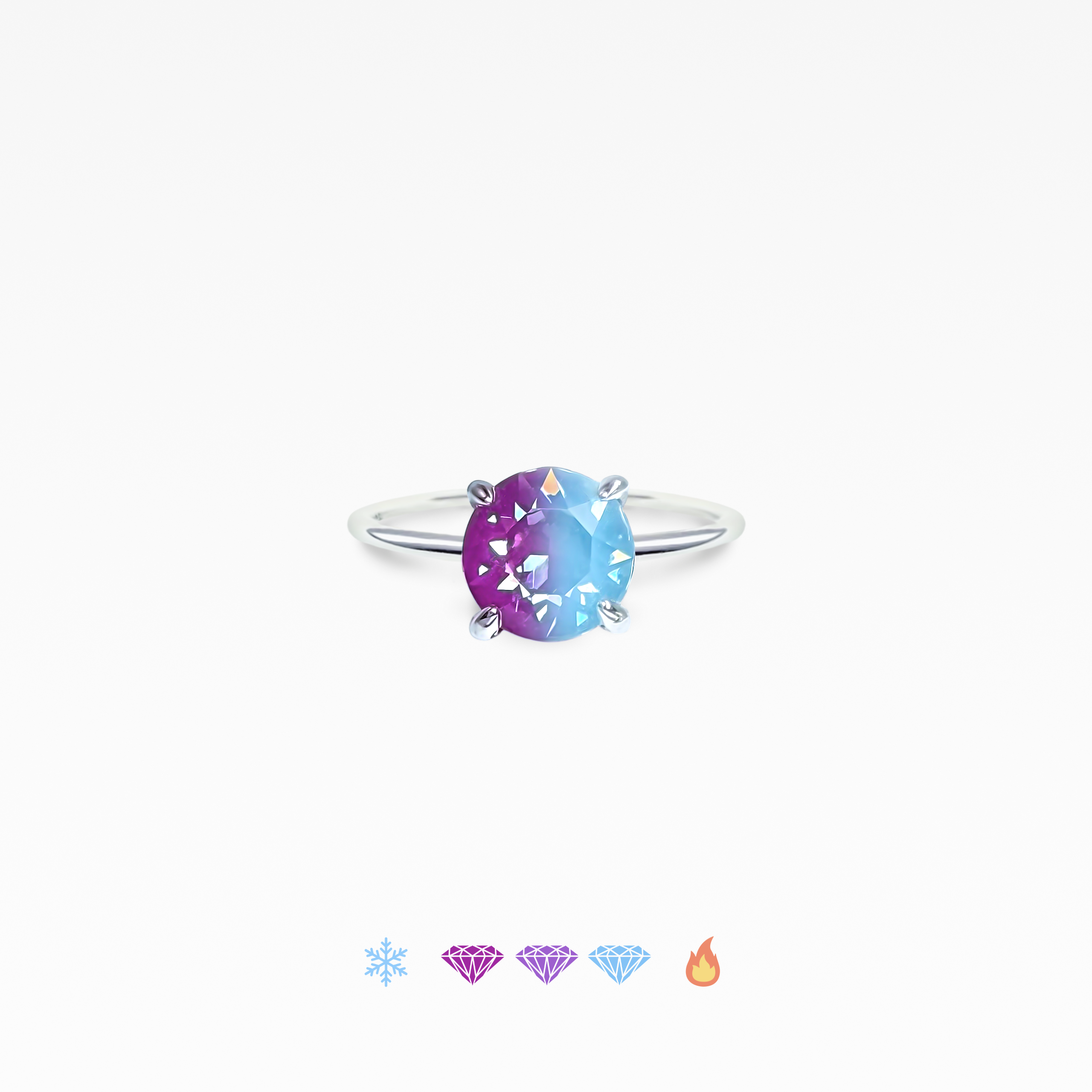 色が変わる宝石リング　キラナライト ハイカラ「虹立ち」　ラウンド6mm　SV925｜atelier ShowKer（アトリエショーカー）