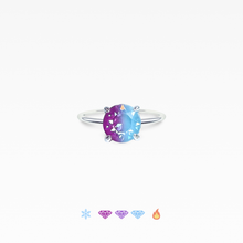 画像をギャラリービューアに読み込む, 色が変わる宝石リング　キラナライト ハイカラ「虹立ち」　ラウンド6mm　SV925｜atelier ShowKer（アトリエショーカー）
