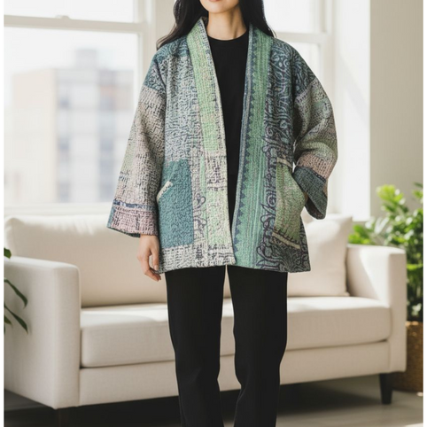 ananyaﾕｲｲﾂﾑﾆ "green nostalgia"  vintage kantha jacket /ヴィンテージカンタジャケット｜ananyaﾕｲｲﾂﾑﾆ（アナンヤユイイツムニ）