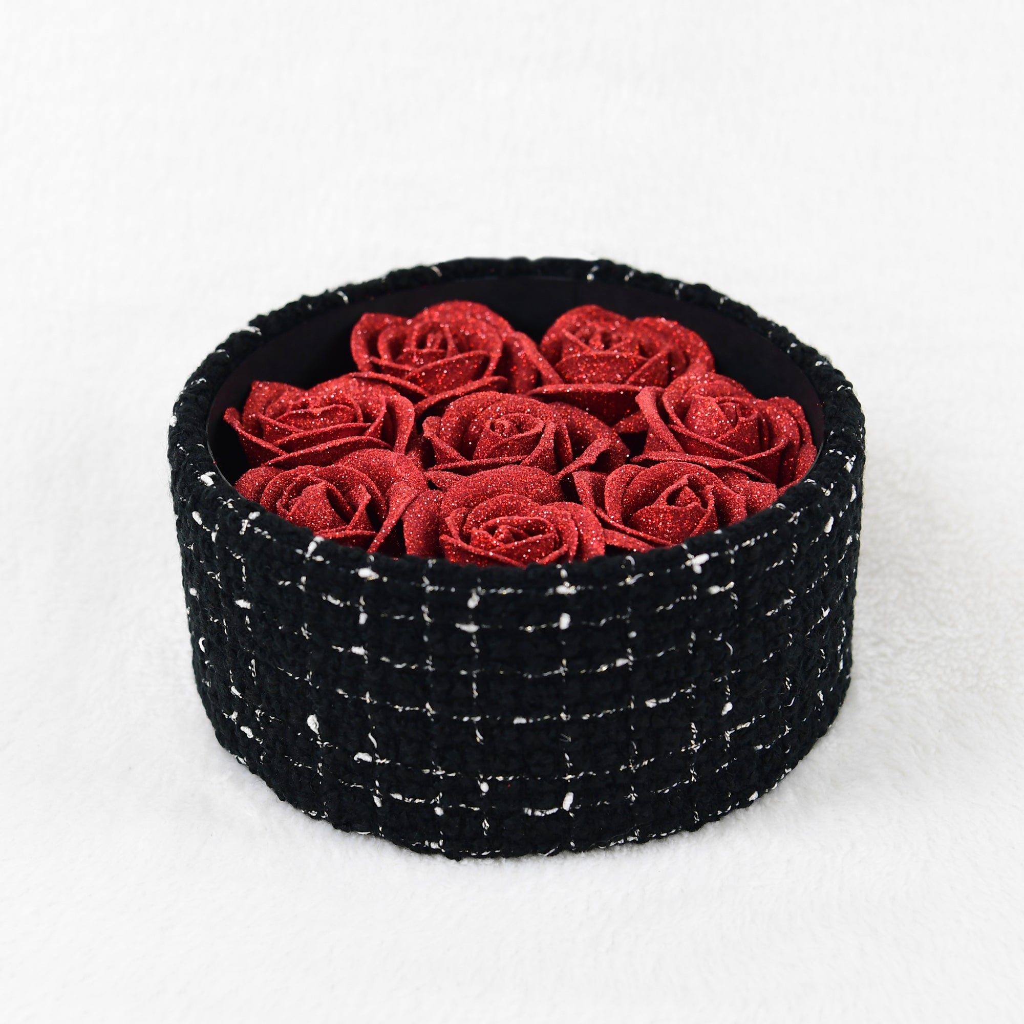 尾州ボックスローズS 凛々響〈赤バラ8本〉｜日本製グリッターローズ｜IRiller（アイリエ）