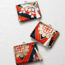 画像をギャラリービューアに読み込む, がま口ぺたんこ帯バッグ【アップサイクル】 | Kimono flat kiss lock bag [Upcycled obi for kimonos]｜Des Ailes（デゼル）（デゼル）
