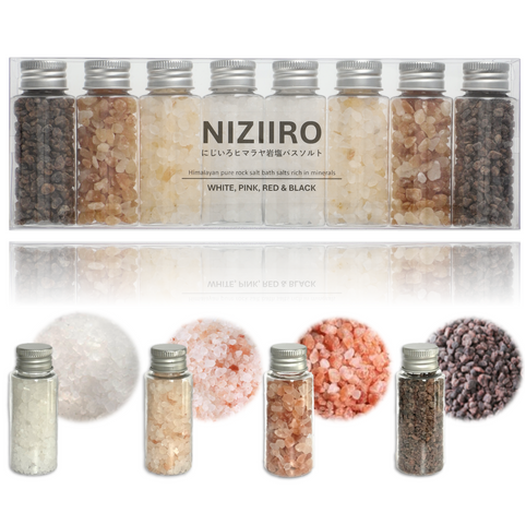 NIZIIRO にじいろヒマラヤ岩塩バスソルト 入浴剤 8本セット 【そのまま渡せる】 バスソルト プレゼント・プチギフトにおススメ☆｜NIZIIRO（ニジイロ）