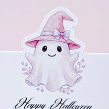 画像をギャラリービューアに読み込む, ピンクの帽子をかぶったおばけのハロウィンペーパーヘッダー（トッパー）7枚袋付き｜ｏｋｕｒｕ（オクル）
