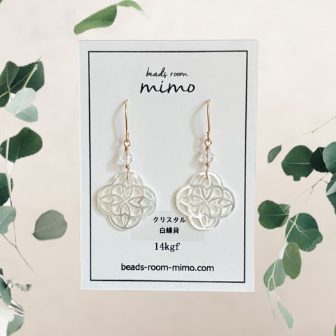 beads room mimo 白蝶貝透かしピアス｜beads room mimo（ビーズルームミモ）