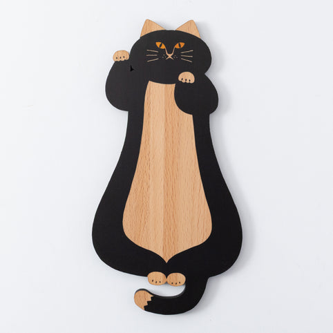 Ten＆O Art+Craft 猫雑貨・木製プレート＆コースター【ねこまみれロング　来福招福】｜Ten&O