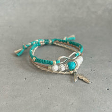 画像をギャラリービューアに読み込む, オリジナル3連ミサンガ 天然石×ダブルフェザー｜On Cloud Nine（オンクラウドナイン）
