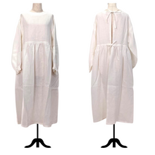 画像をギャラリービューアに読み込む, 上質リネンの割烹着ワンピース　ナチュラルカラー｜かっぽう着屋（カッポウギヤ）
