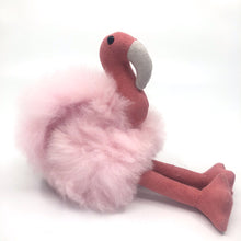 画像をギャラリービューアに読み込む, ベビーアルパカの天然皮革 フラミンゴ ぬいぐるみ｜ペルー職人手仕事・一点もの
