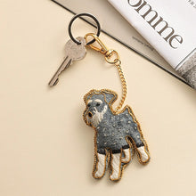 画像をギャラリービューアに読み込む, 幸せをよぶ　ザリ刺繡　バッグチャーム(犬シリーズ)｜猫とイチオクノホシ（ネコトイチオクノホシ）
