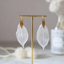 画像をギャラリービューアに読み込む, 本物のリーフとメタルリーフのピアス／イヤリング｜FT2 works（エフティーツーワークス）
