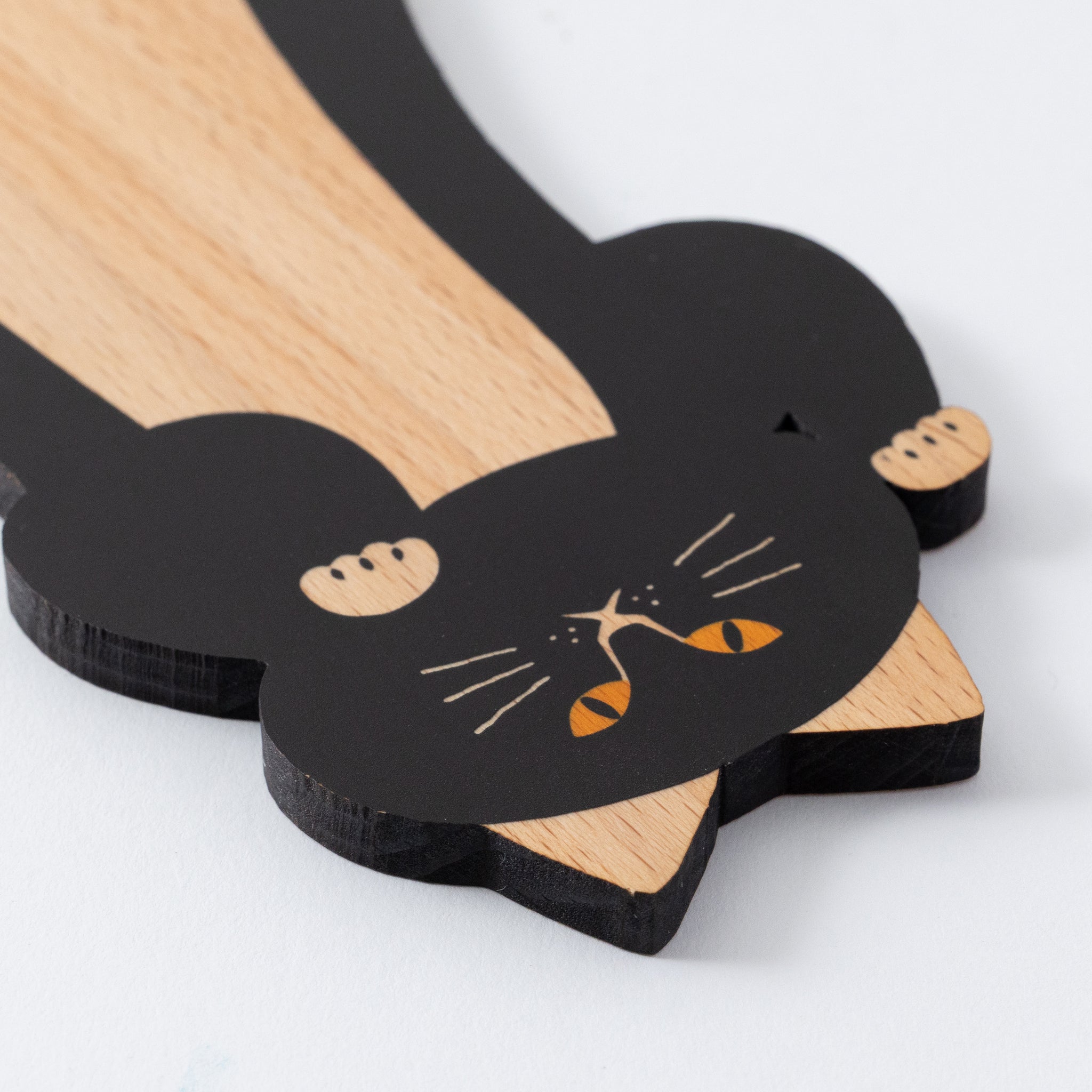 木製ロングコースター・猫雑貨【ねこまみれロング 来福招福】｜Ten＆O