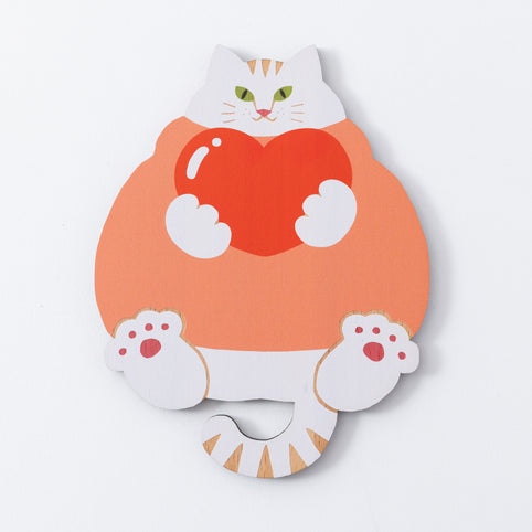 Ten＆O Art+Craft 猫雑貨・木製プレート＆コースター【ねこまみれ　推し色　赤】｜Ten＆O Art+Craft（テンアンドオー　アートクラフト）