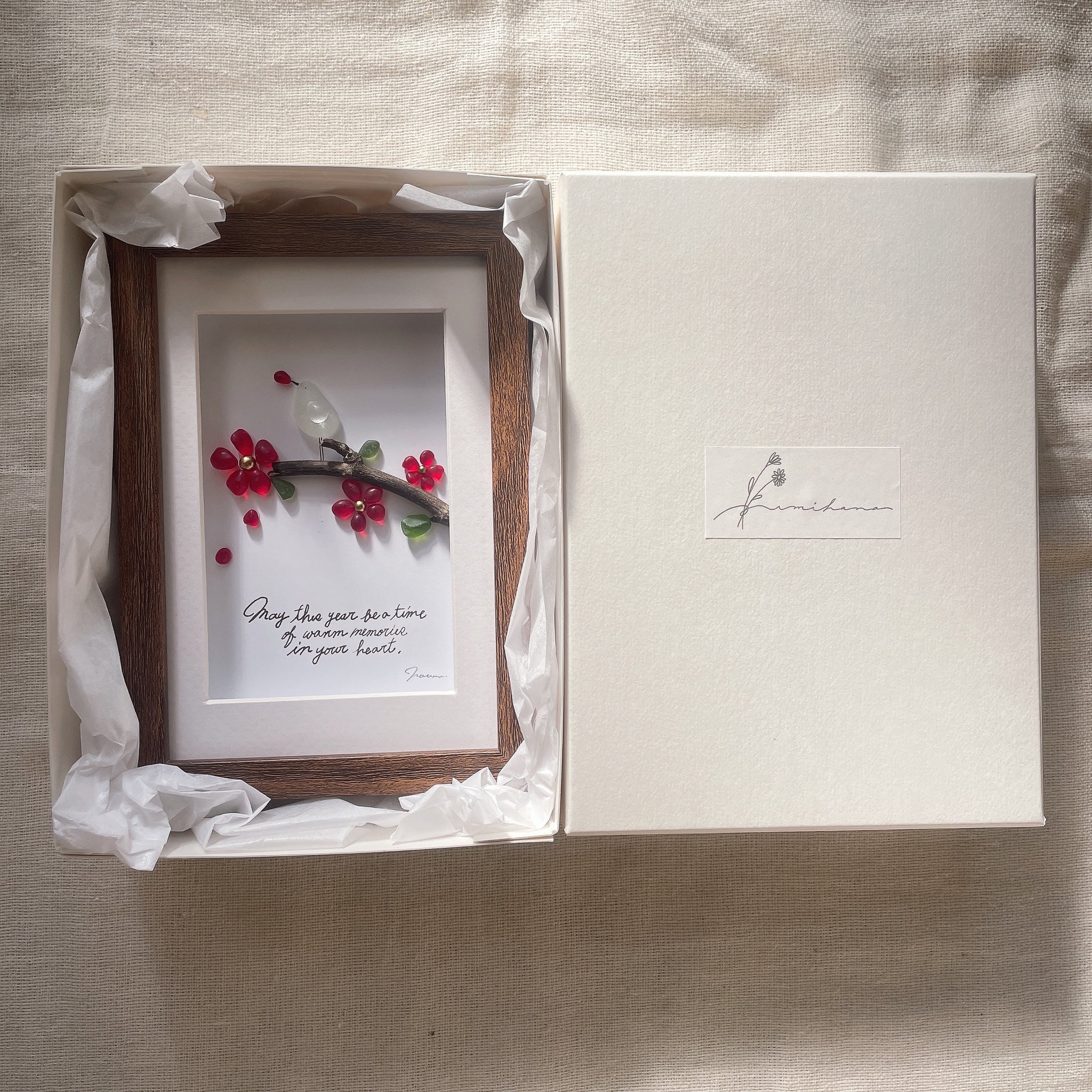 心暖かな一年になりますように【シーグラスお正月アート】｜umihana