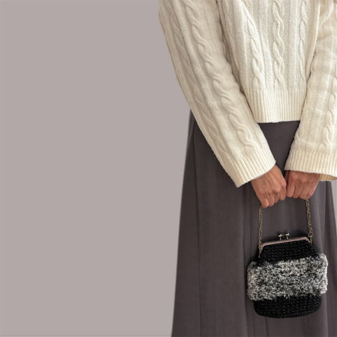 M'S CROCHET ふわふわファーのがま口チェーンバッグ｜M'S  CROCHET（エムズクロシェット）