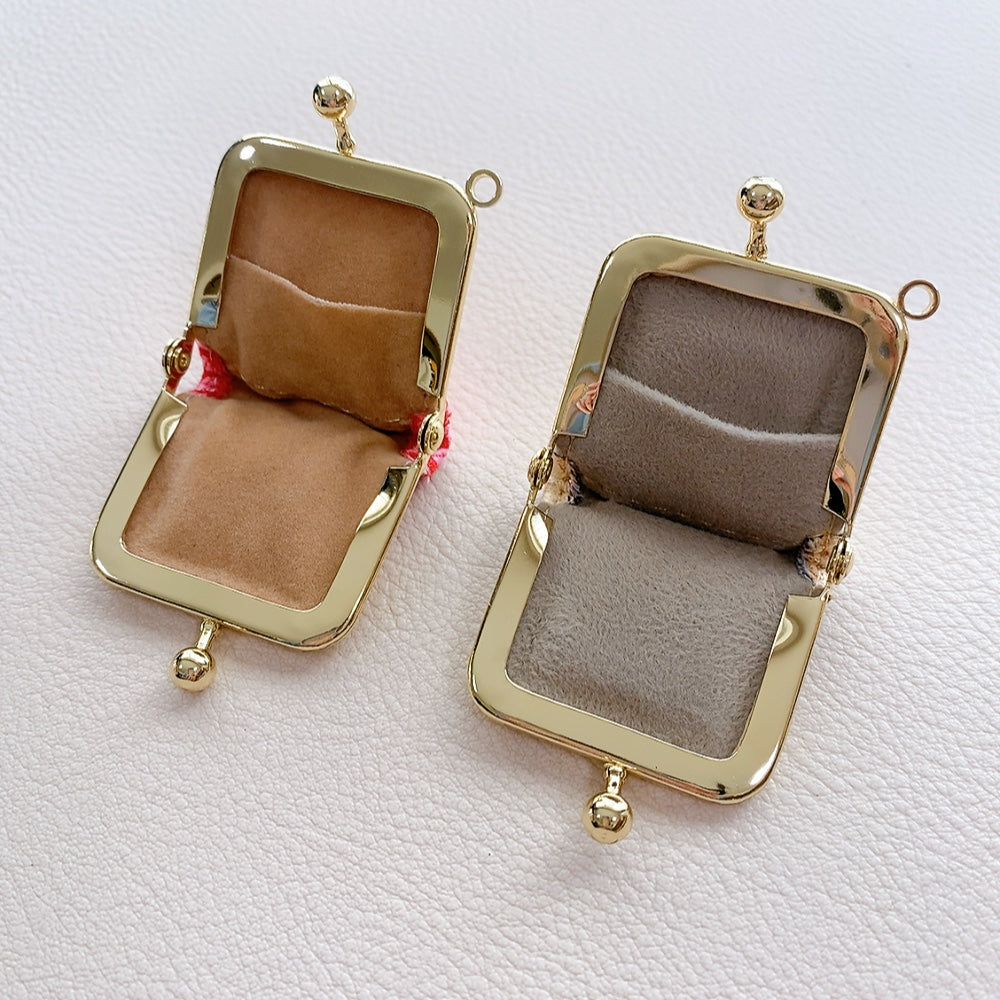 ジュエリーケース 金襴 ミニがま口 和柄ストラップ付｜六屋