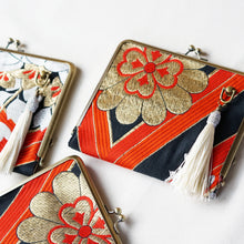 画像をギャラリービューアに読み込む, がま口ぺたんこ帯バッグ【アップサイクル】 | Kimono flat kiss lock bag [Upcycled obi for kimonos]｜Des Ailes（デゼル）（デゼル）
