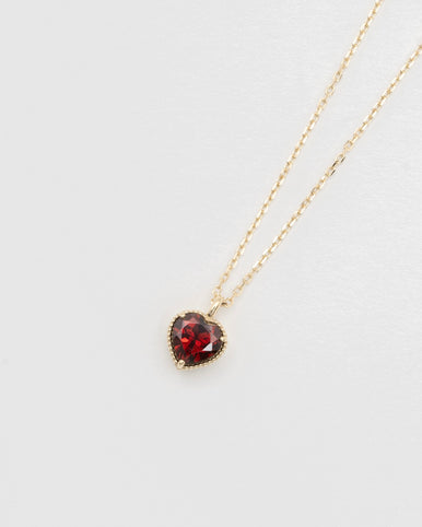 Scat "Heart" necklace(GOLD/GARNET)｜Scat（スキャット）