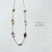 画像をギャラリービューアに読み込む, 淡水とパステルカラーの天然石ネックレス｜beads room mimo（ビーズルームミモ）
