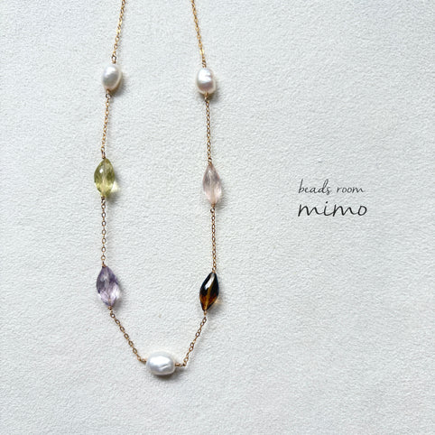 beads room mimo 淡水とパステルカラーの天然石ネックレス｜beads room mimo（ビーズルームミモ）