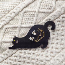 画像をギャラリービューアに読み込む, 猫雑貨・木製プレート＆コースター【ねこまみれロング　のびる・黒】｜Ten&amp;O
