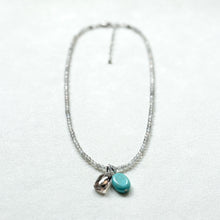 画像をギャラリービューアに読み込む, 天然石・２トップ付ショートネックレス①｜beads room mimo（ビーズルームミモ）
