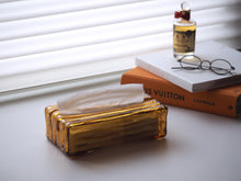 画像をギャラリービューアに読み込む, 露 -TSUYU- ティッシュケース ウェア くちなし（アンバー）｜ame（アメ）
