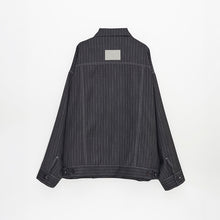 画像をギャラリービューアに読み込む, ピンストライプ デニムライク ダブルジャケット｜Nora Lily（ノラリリー）
