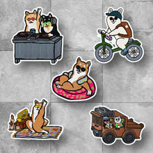 画像をギャラリービューアに読み込む, 貼って剥がせる自由な柴犬達のステッカー【5枚セット】｜yoshie moriuchi ARTWORKS（ヨシエモリウチアートワークス）
