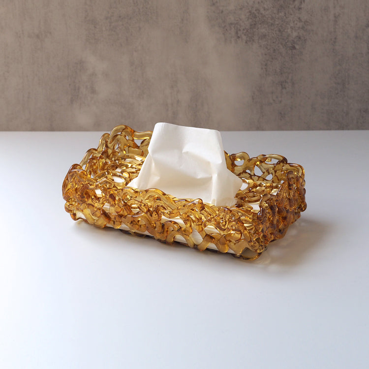 靄 -MOYA- ティッシュケース くちなし（アンバー）｜ame（アメ）