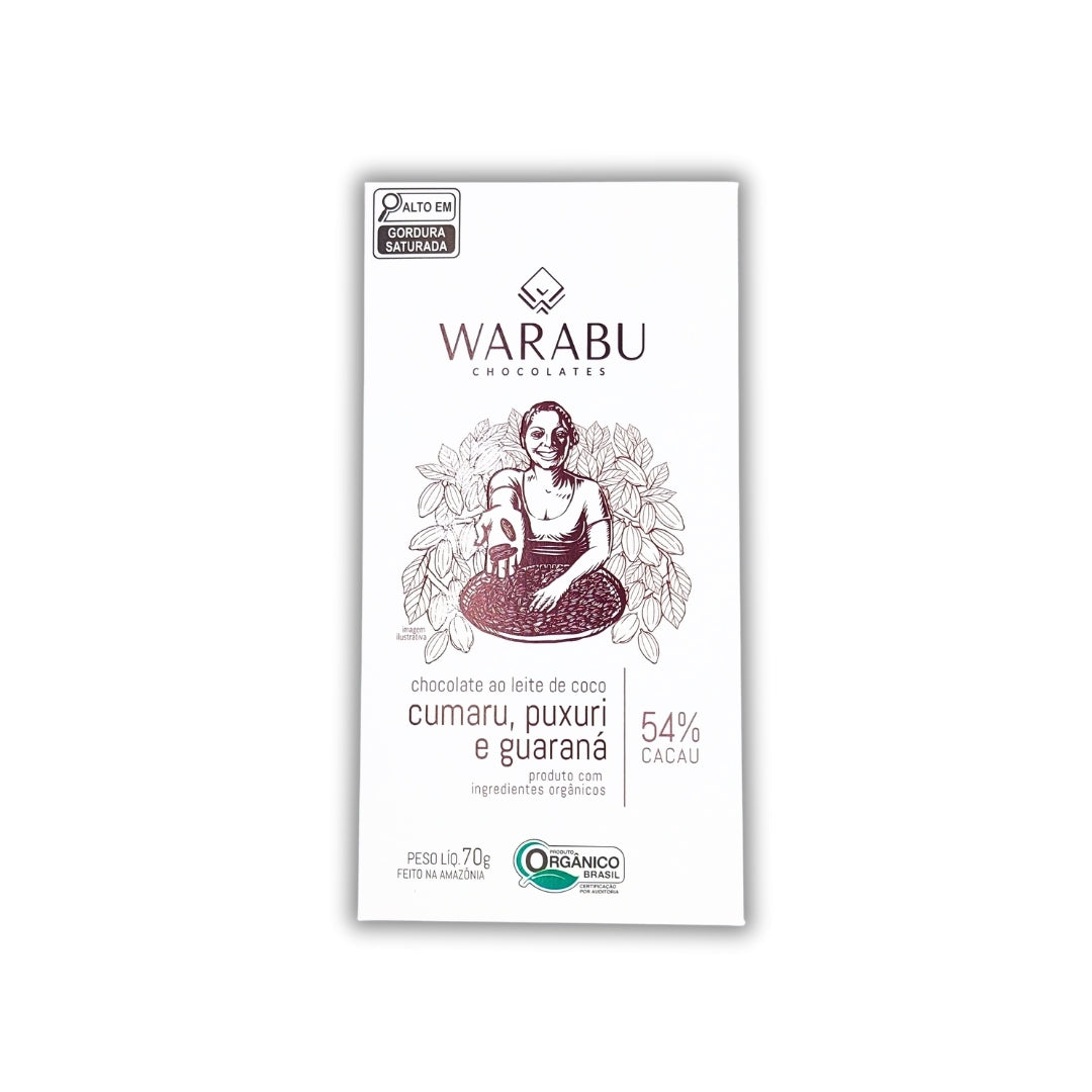 ココナッツミルクチョコレートバー トンカビーンズ + ブラジルナツメグ + ガラナ 54%｜70g｜WARABU CHOCOLATES（ワラブチョコレート）