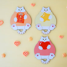 画像をギャラリービューアに読み込む, 猫雑貨・木製プレート＆コースター【ねこまみれ　推し色　オレンジ】｜Ten＆O Art+Craft（テンアンドオー　アートクラフト）
