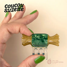 画像をギャラリービューアに読み込む, 【Coucou Suzette】Green Christmas Candy Mini Hair Claw｜CHUPETERIA（チュペテリア）
