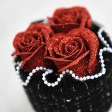 画像をギャラリービューアに読み込む, 尾州プティツイードブーケ 凛々響〈赤バラ3本〉｜日本製グリッターローズ｜IRiller（アイリエ）

