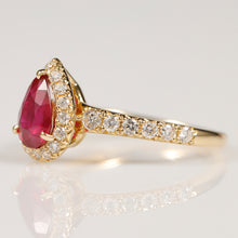 画像をギャラリービューアに読み込む, K18イエローゴールド 非加熱ピジョンブラッドルビー リング 1ct /s0541rpyg size12｜malvaceae（マルヴェセア）
