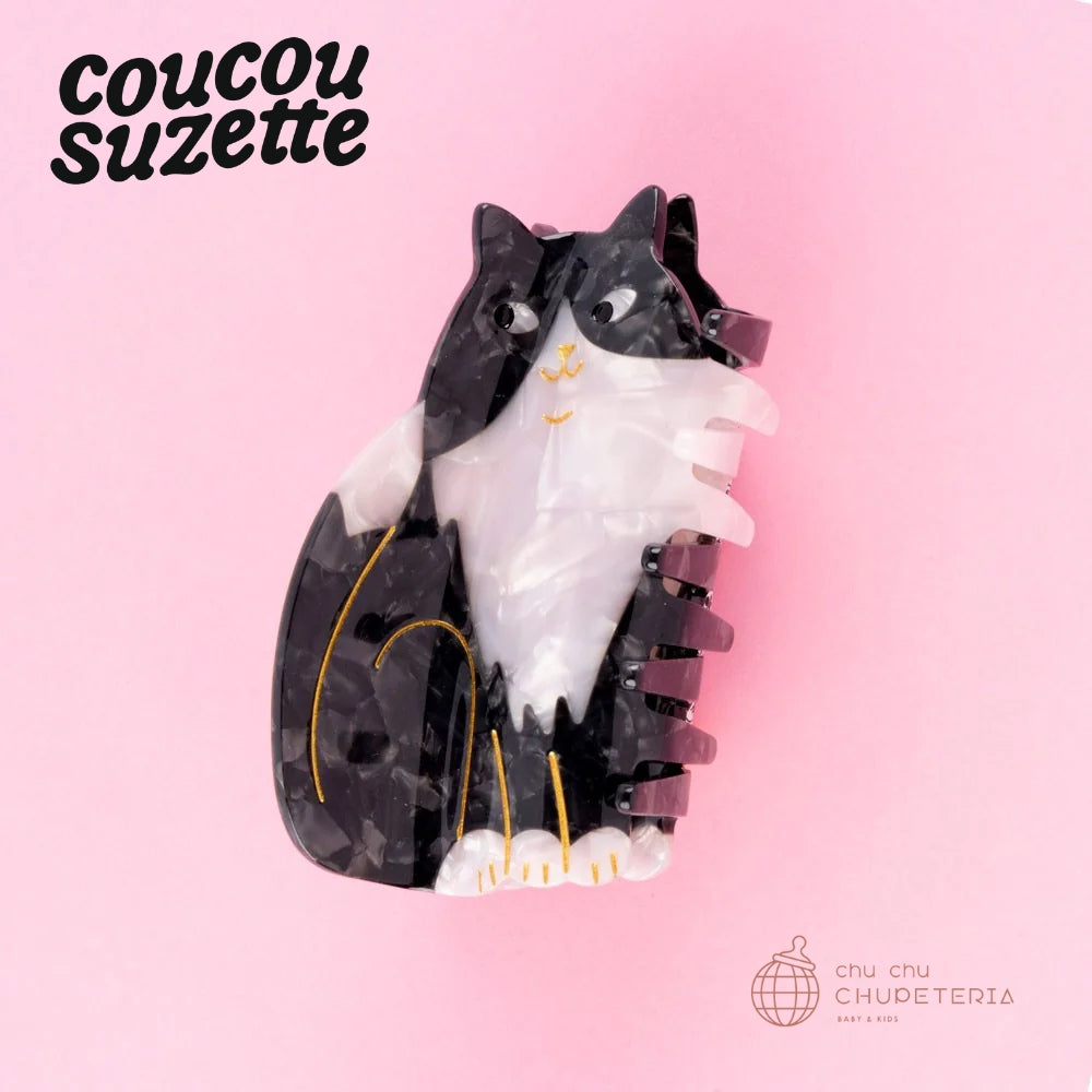 【Coucou Suzette】Black & White Cat Hair Claw｜CHUPETERIA（チュペテリア）