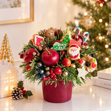 画像をギャラリービューアに読み込む, ミニクリスマス花瓶のミニクリスマスオーナメントアレンジ3点セット（アーティフィシャルフラワー・造花）｜bouquet de muguet（ブーケ　ドゥ　ミュゲ）
