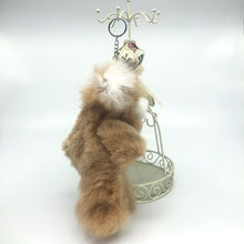 画像をギャラリービューアに読み込む, ベビーアルパカの天然皮革 テディベア ぬいぐるみチャーム｜ペルー職人手仕事・一点もの
