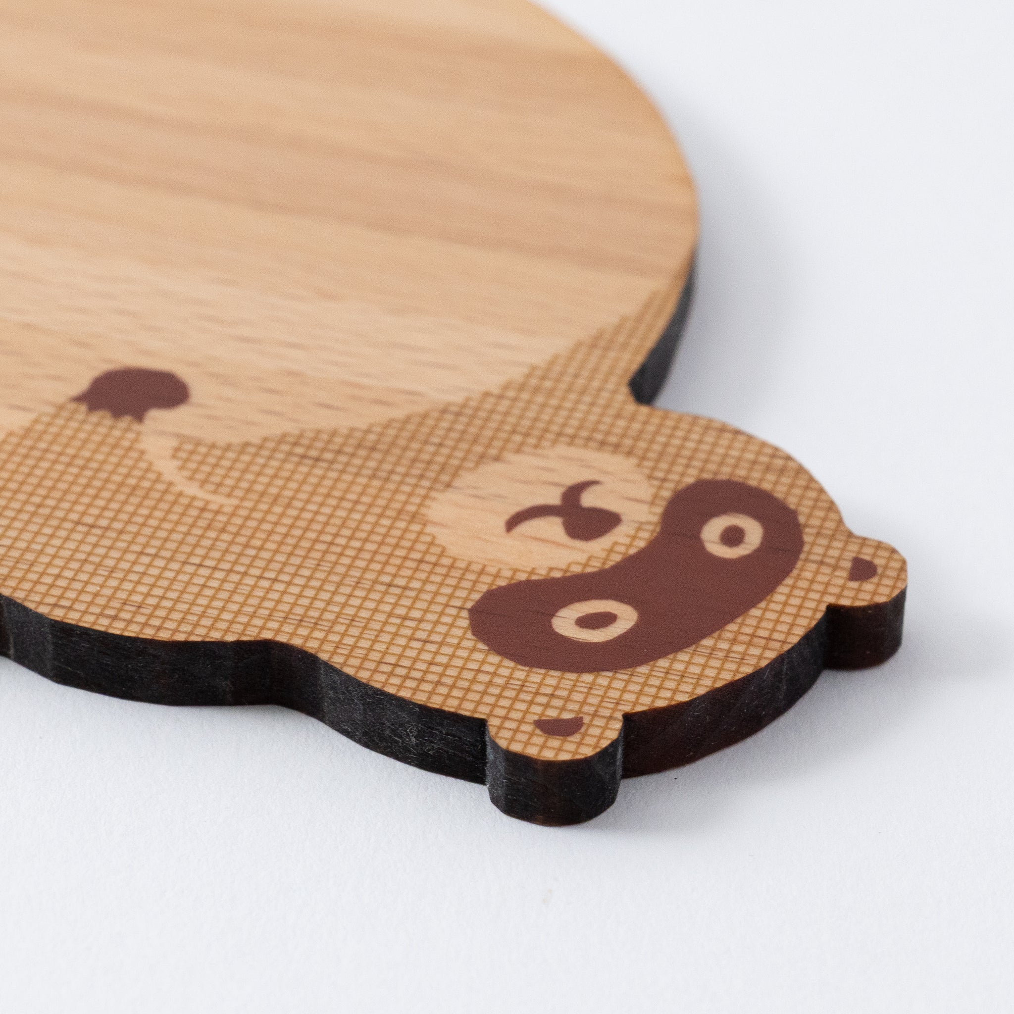 木製コースター・どうぶつモチーフ【たぬき】｜Ten＆O Art+Craft（テン