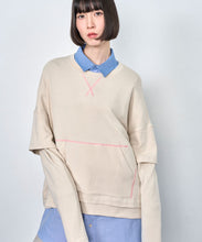 画像をギャラリービューアに読み込む, 【期間限定】カラーステッチ レイヤード ロングスリーブ Tシャツ｜Nora Lily（ノラリリー）
