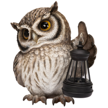 画像をギャラリービューアに読み込む, ソーラーランプを左手で持ち上げるフクロウ｜WooBia（ウービア）
