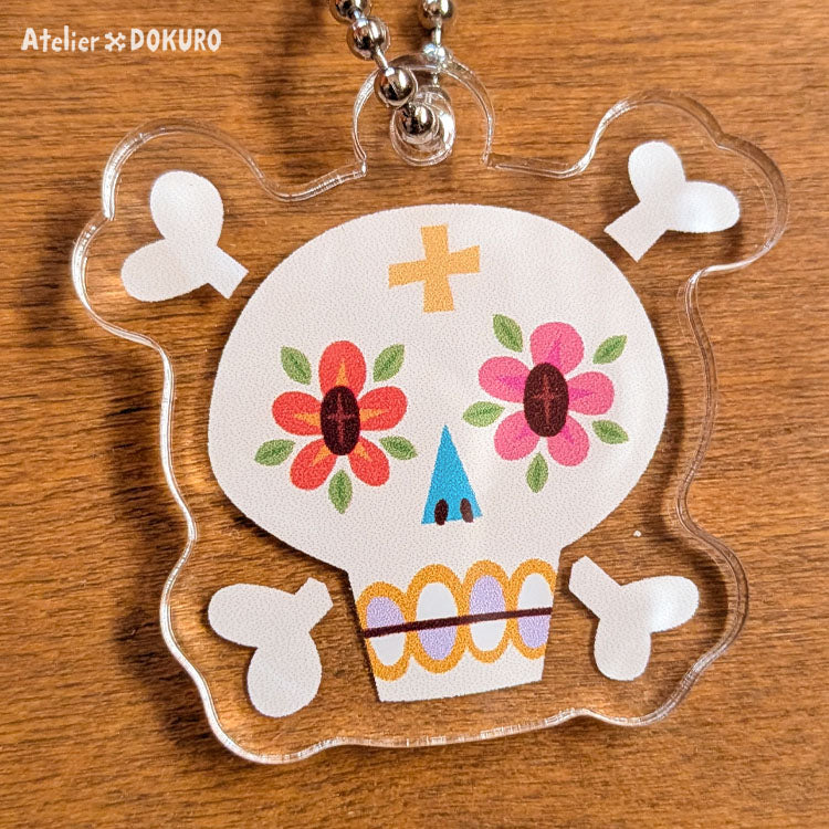 クロスボーン・アクリルキーホルダー｜ATELIER DOKURO（アトリエドクロ